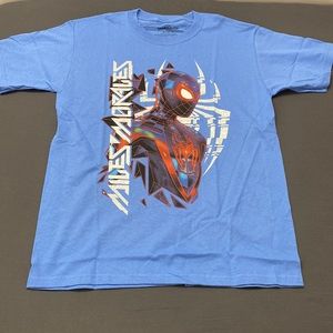 NWT Marvel Miles Morales Spider-Man sky blue cotton short sleeve tshirt for boys